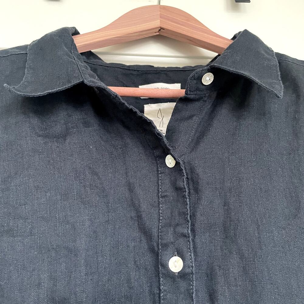 Joie Women's 100% Linen Black Button Down Size XL Minimalist Quiet Luxury - Picture 4 of 7